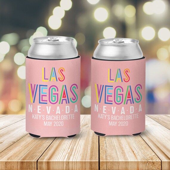 Bachelorette party can coolies | las vegas personalized beverage insulators | slim or regular can... | Etsy (US)