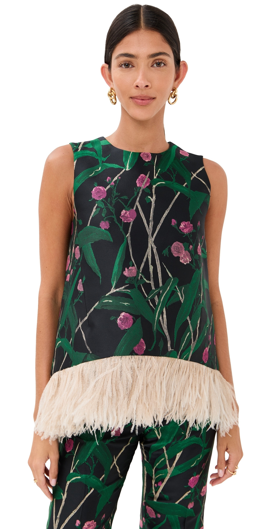 La DoubleJ La Scala Feather Top Bamboo Jacquard L | Shopbop