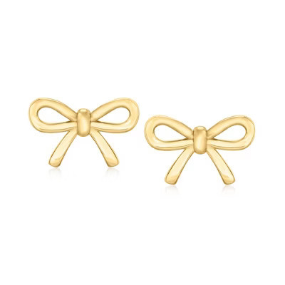 Ross-Simons 10kt Yellow Gold Ribbon Earrings | Target