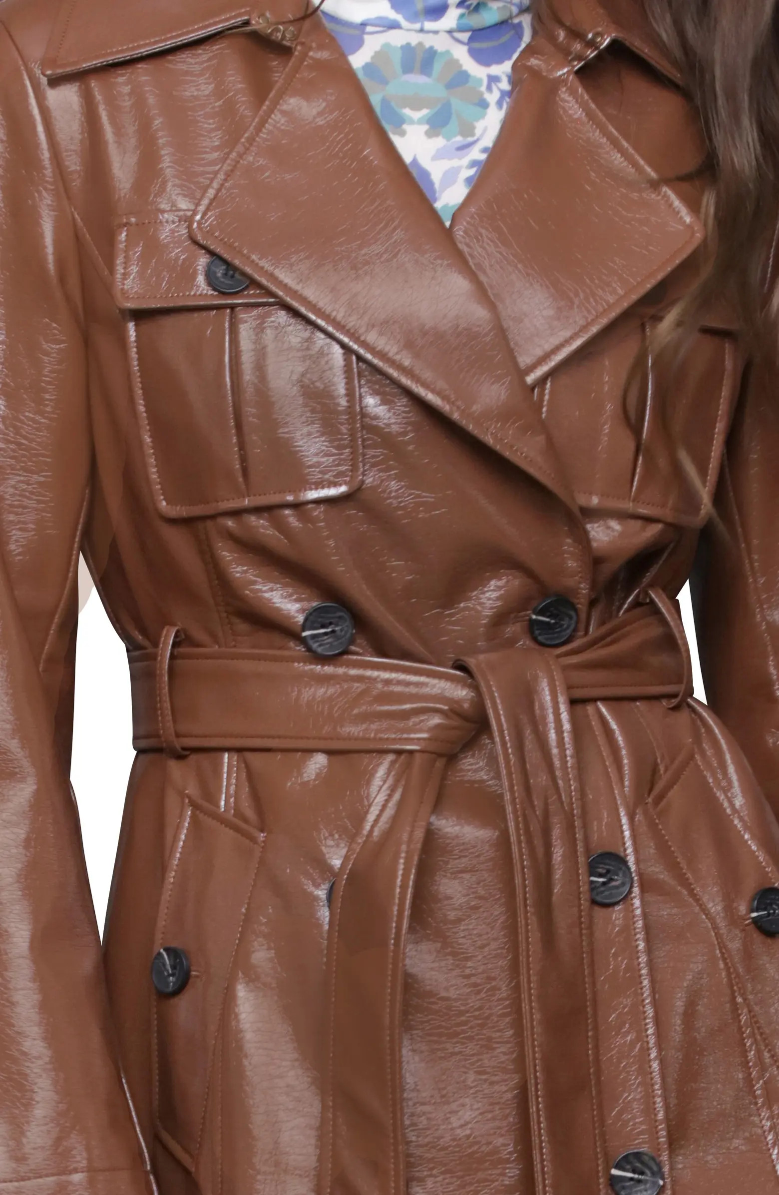 Avec Les Filles Belted Faux Leather Utility Trench Coat | Nordstrom | Nordstrom