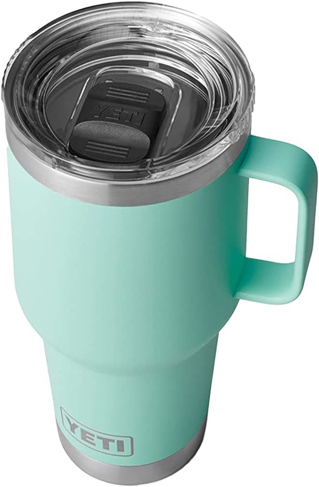 YETI Rambler 30 oz Travel Mug, Stainless Steel, Vacuum Insulated with Stronghold Lid, Seafoam | Amazon (US)