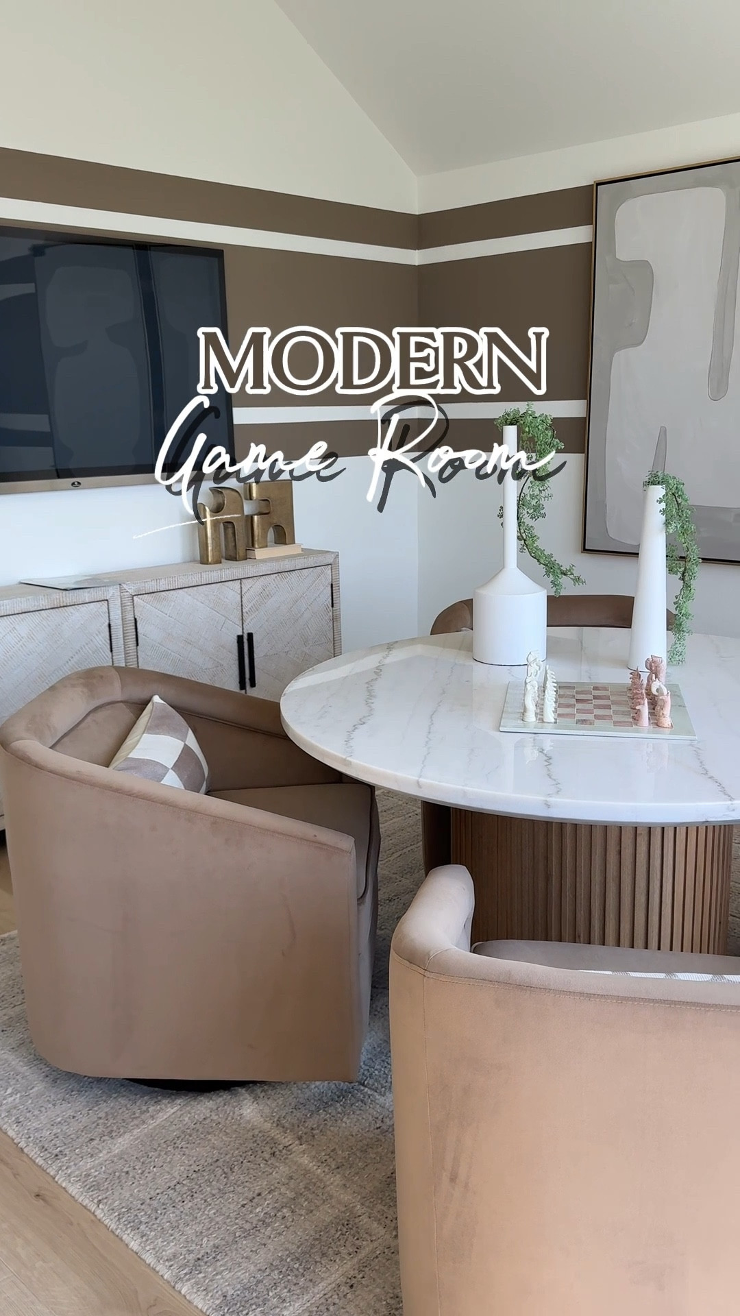 Step into luxury with this modern game room! Neutral colors design with style and a touch of browns and tan. 


#LTKHome #LTKSaleAlert