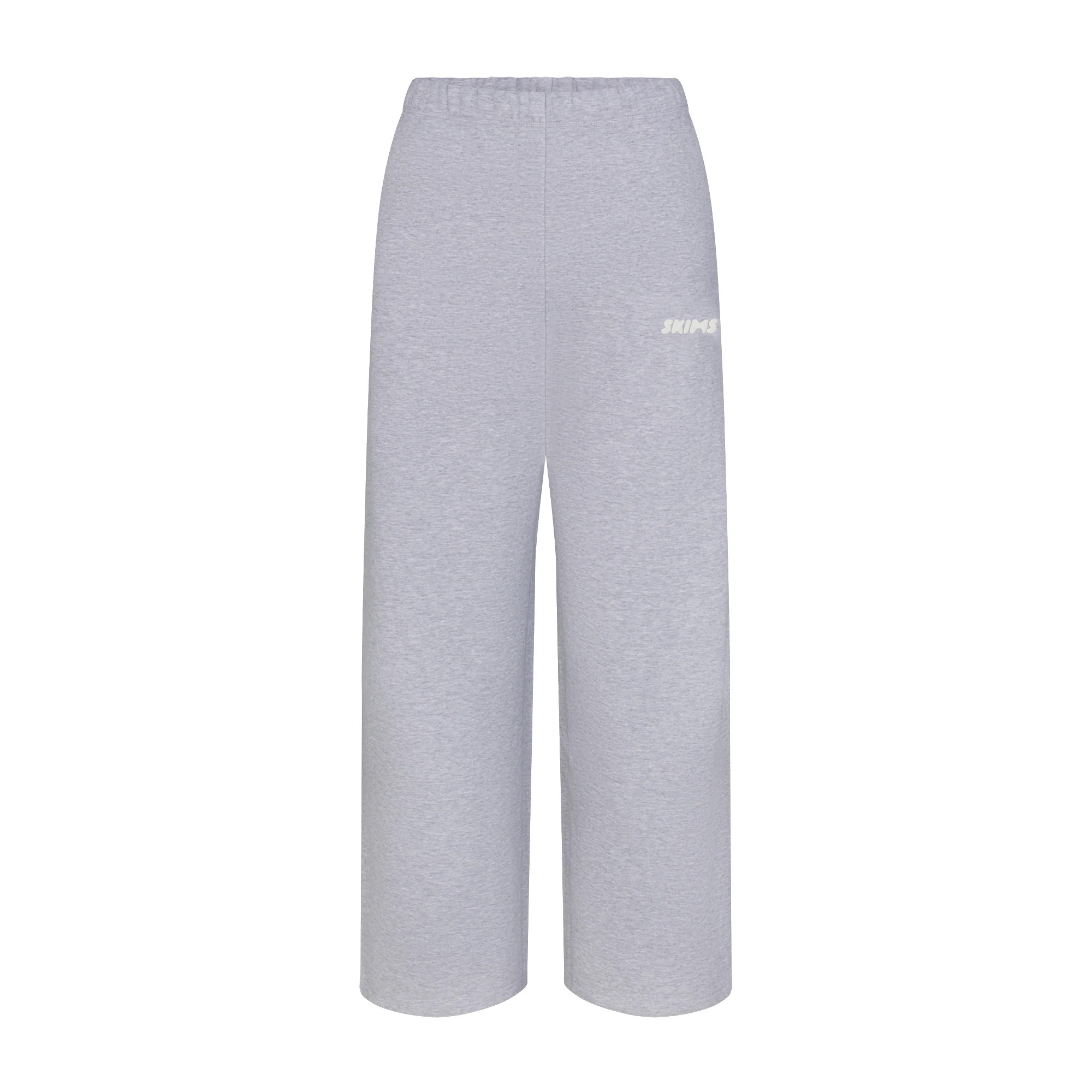 SKIMS Straight Leg Pants With Embossed Logo | Grey | 2XL | Cotton Fleece | SKIMS (US)