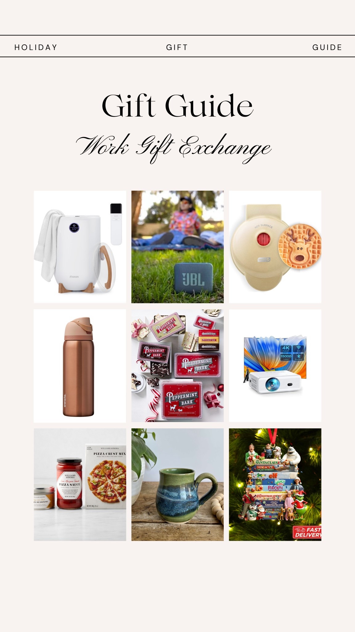 WORK GIFT EXCHANGE • GIF T GUIDE
these are good gifts! nice not naughty, but for white elephant gifts, secret santa gifts, christmas swap gifts that guys or girls would like! 

#LTKGiftGuide #LTKHoliday