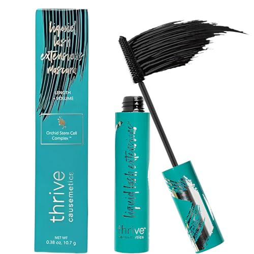 Thrive Mascara Liquid Lash Extensions, Tubing Mascara Cosmetics Natural Volumizing Lengthening Eye Makeup, Waterproof & Smudge-Proof, Long-Lasting No Clumping (Rich Black) | Amazon (US)