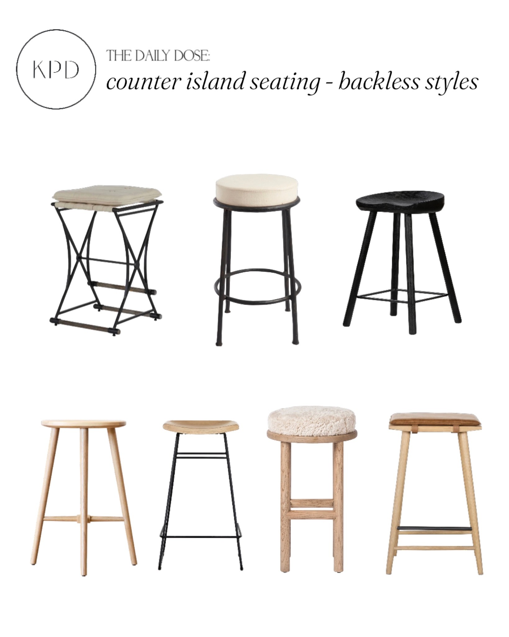 kpd the daily dose: kitchen island counter seating - backless designs from mcgee & co. 

#LTKhome #LTKstyletip
