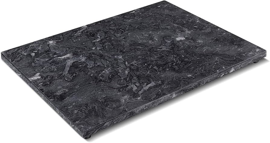 Flexzion Rectangular Marble Cheese Board - 12 x 16 Inch Black Marble Serving Board for Baking, Ch... | Amazon (US)