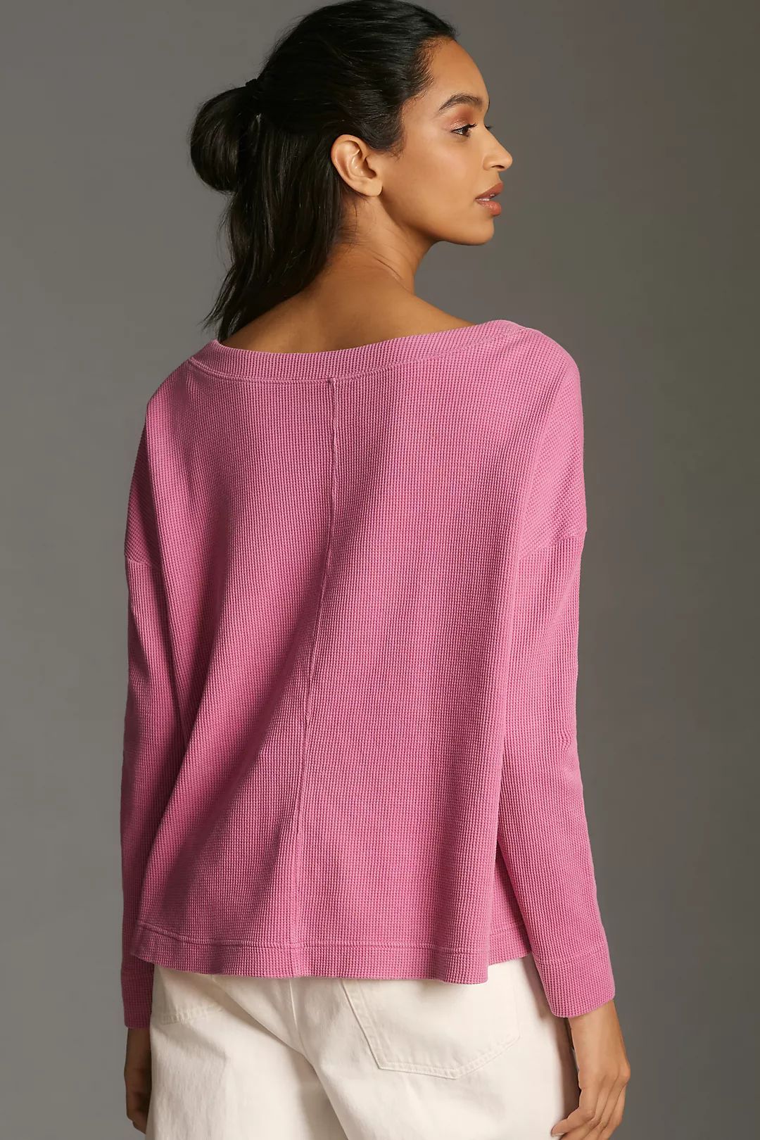 Pilcro Long-Sleeve V-Neck Top | Anthropologie (US)