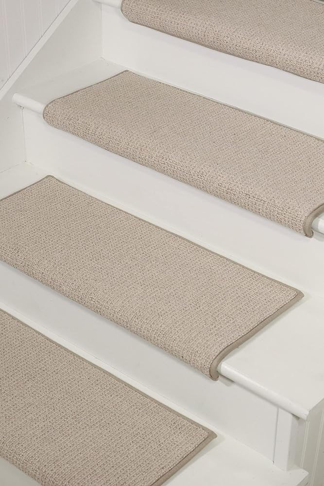Oak Valley Designs™ Rounded Bullnose Wool Carpet Stair Treads - Anti Slip Indoor Stair Mats for... | Amazon (US)
