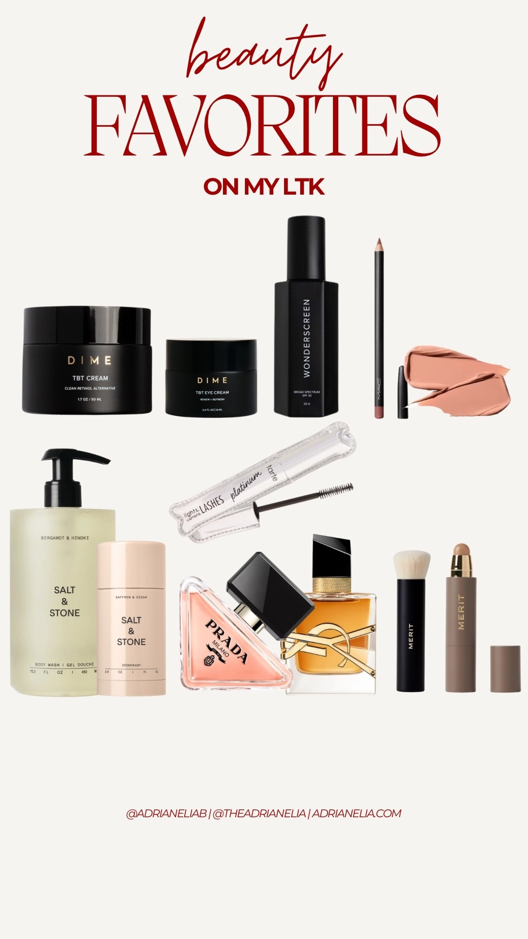 Skin care, retinol alternative, lip combo, lipstick, lipliner, salt and stone body wash, salt and stone deodorant, Prada beauty, perfume, YSL beauty perfume, merit, makeup tools, foundation stick, makeup, bodycare, tarte, mascara, mac cosmetics, dime beauty, ulta, sephora, amazon beauty 


#LTKBeauty