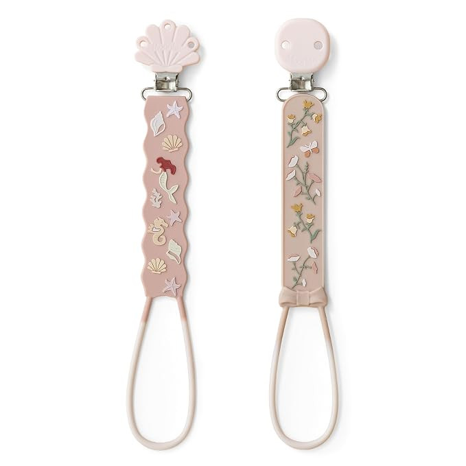 Moonkie Flat Silicone Pacifier Clips (2-Pack) – One-Piece Strap Holders, Binky Clips for Baby B... | Amazon (US)