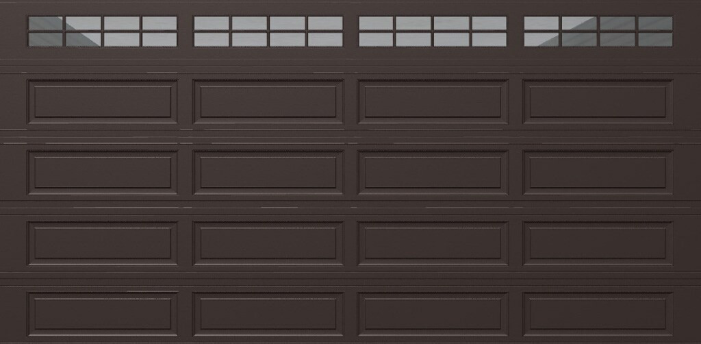 Wayne Dalton Classic Steel Model 8500 16-ft x 8-ft 16.22 R-Value Insulated Brown Double Garage Door with Windows one_size | 8500RNCHBRSTCKII168 | Lowe's