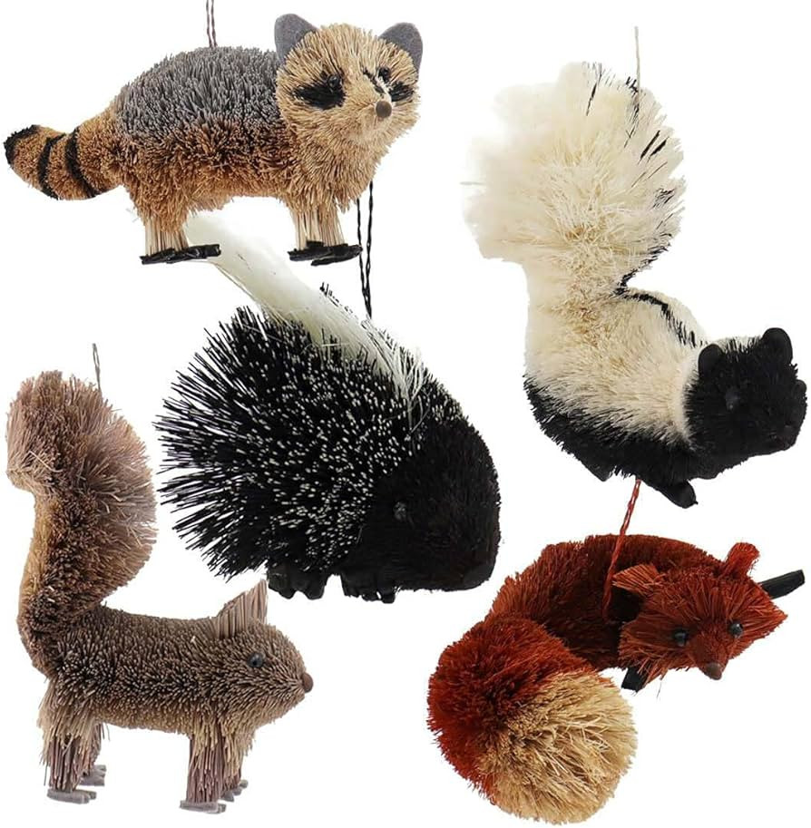 Kurt Adler S0731 Buri Woodland Animal Decorative Holiday Christmas Tree Ornament Set with Raccoon... | Amazon (US)