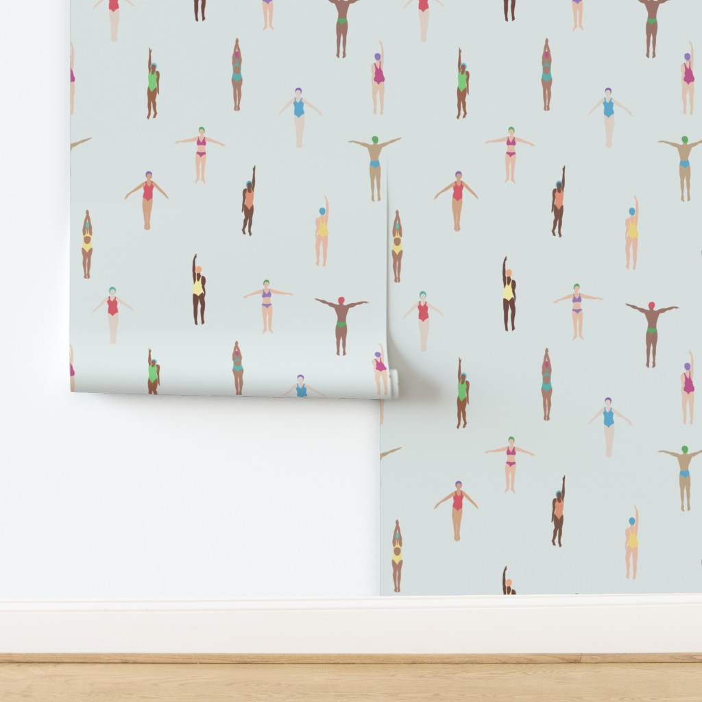 Wallpaper in Swimmers Pale | Spoonflower