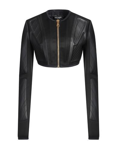 Balmain Woman Jacket Black Size 4 Polyester, Polychloroprene, Polyamide | YOOX (US)
