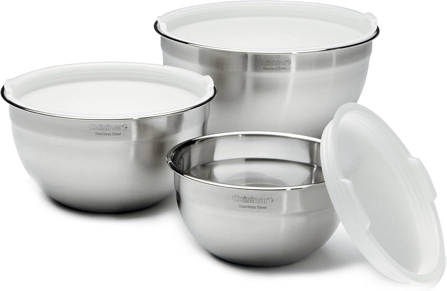 Cuisinart Mixing Bowl Set, Stainless Steel, 3-Piece, CTG-00-SMB | Amazon (US)