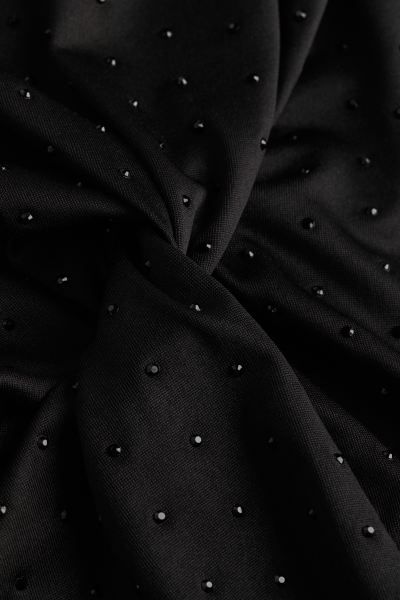 Knot-detail Jersey Dress - Black/studs - Ladies | H&M US | H&M (US + CA)