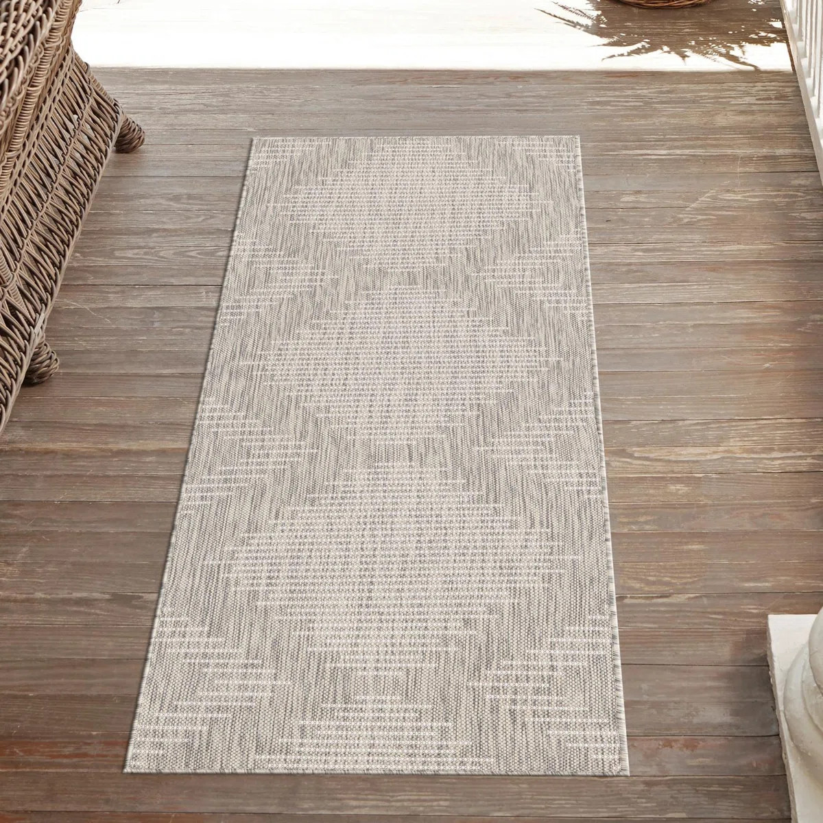 Ava-Mary Striped Gray Indoor / Outdoor Area Rug | Wayfair North America