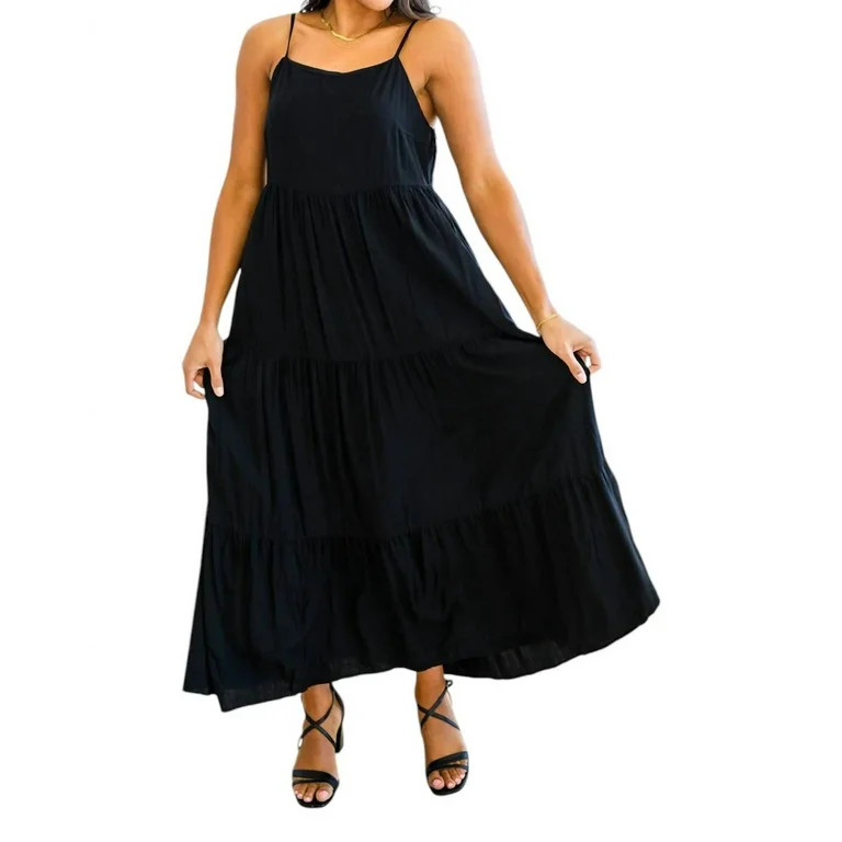 ANDREE BY UNIT Classically Cool Tiered Maxi Dress | Walmart (US)