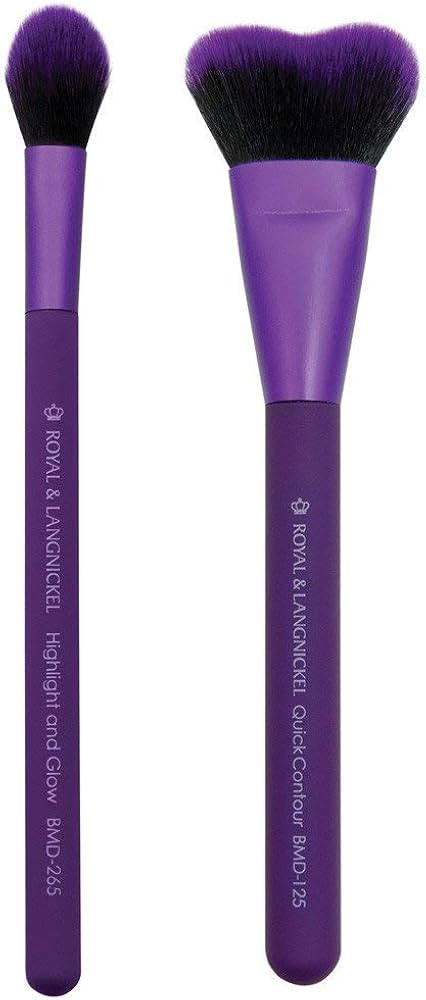 MODA Perfect Pairs Insta-Glow Makeup Kit Includes, Quick Contour and Highlight Brushes, Purple | Amazon (US)