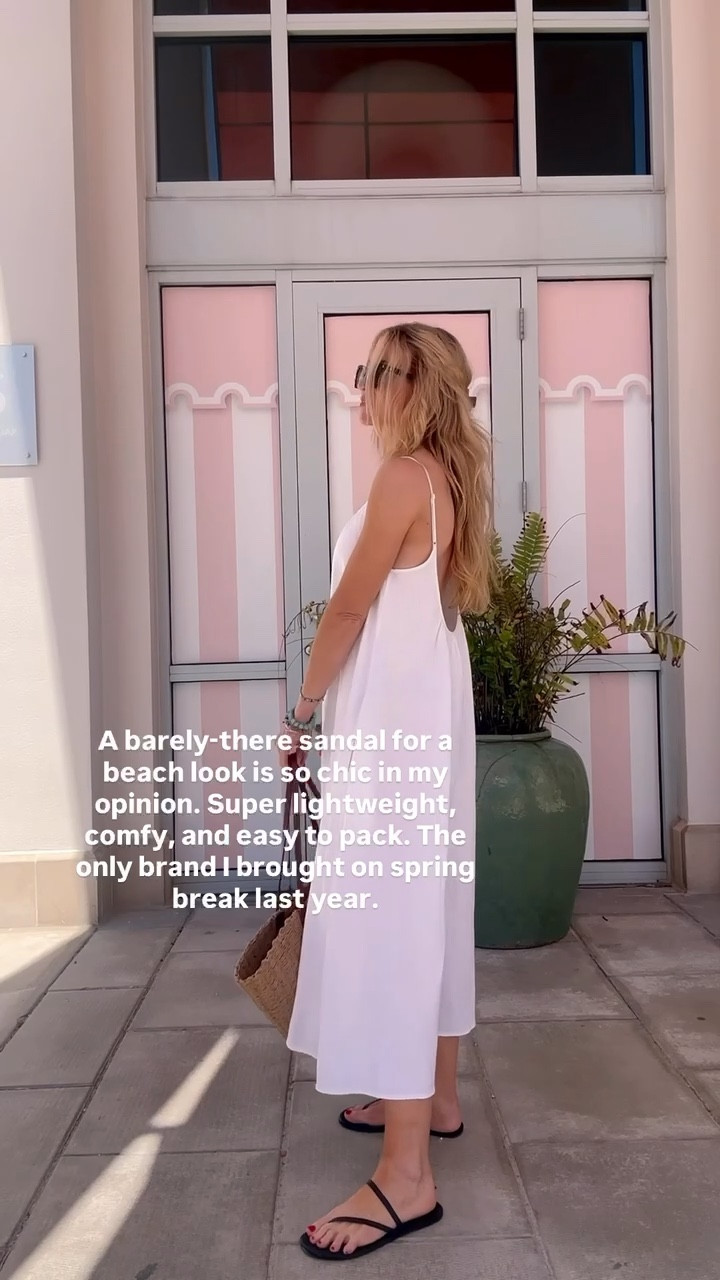 Barely there sandals! 
Sandals: run small, order one size up
Dress: runs TTS, wearing size small 

#LTKSeasonal #LTKTravel #LTKootd