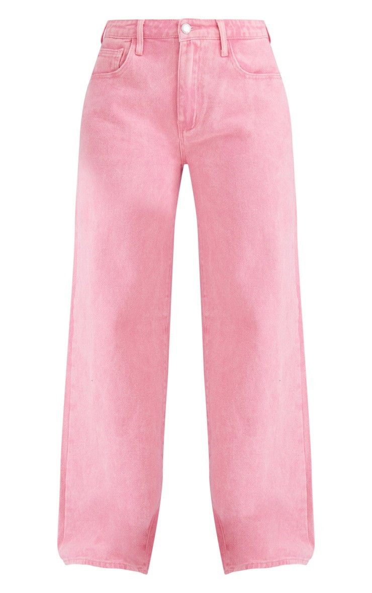 Washed Pink Wide Leg Low Rise Jeans | Pretty Little Thing (Australia & New Zealand)