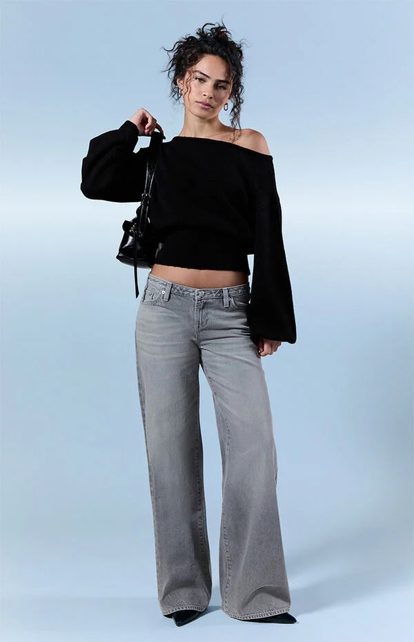 Women's Kaia Ultimate Low Rise Baggy Jeans Gray - Size 22 Short | PacSun