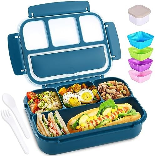 shell and turtle Bento Box Adult Lunch Box, Kids Lunch Containers for School with 4 Compartments,... | Amazon (US)