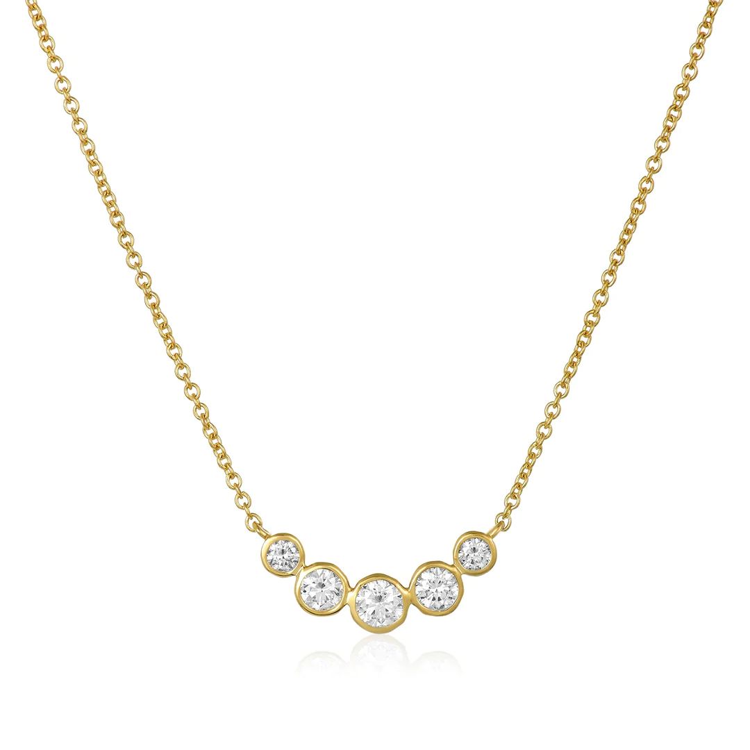 5 Diamond Bubble Necklace | LINDSEY LEIGH JEWELRY