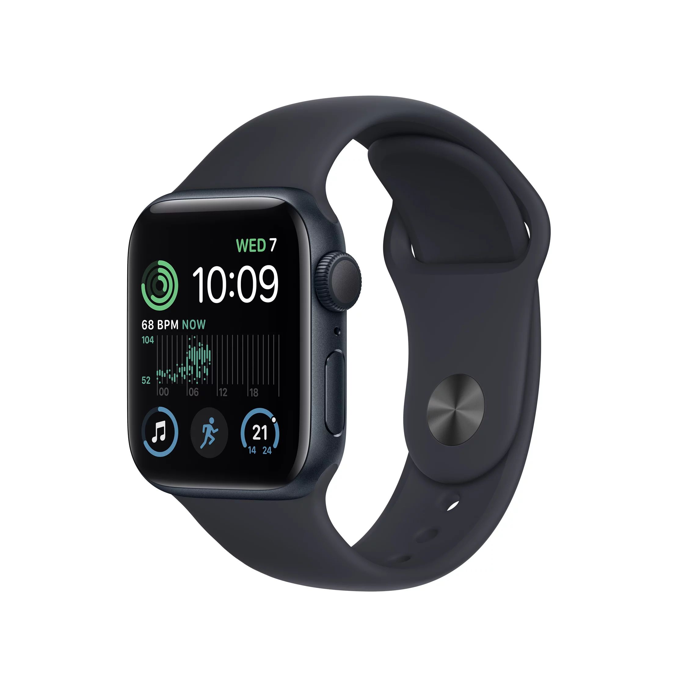 2022 Apple Watch SE (2nd Generation) GPS, 40mm Midnight Aluminium Case with Midnight Sport Band -... | John Lewis (UK)