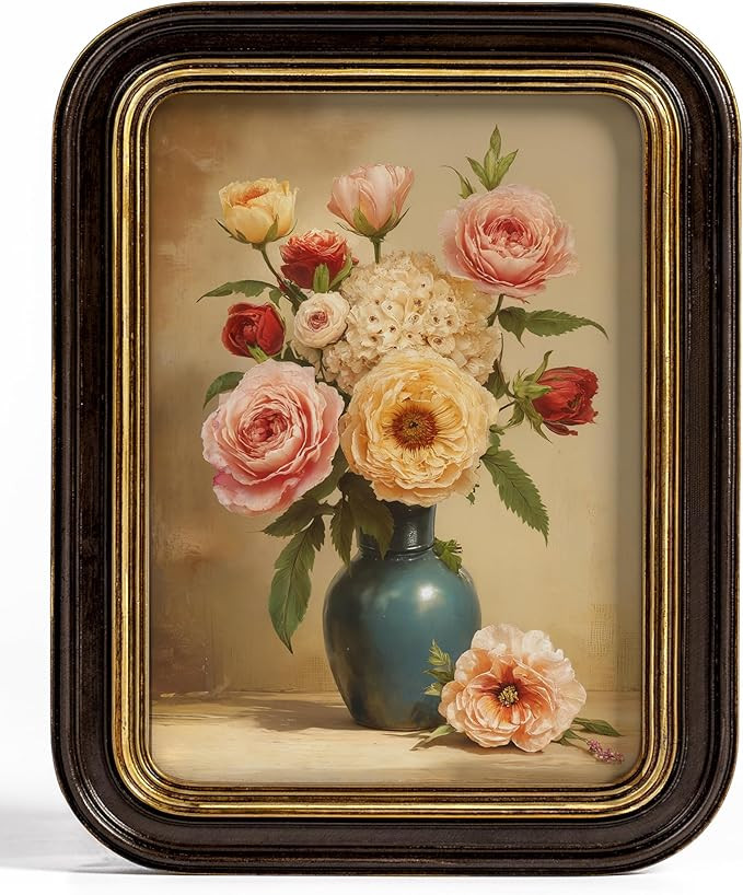 Sonefreiy Vintage 5x7 Picture Frame Antique Dark Brown Gold Photo Frame Resin Hand-Crafted Pictur... | Amazon (US)