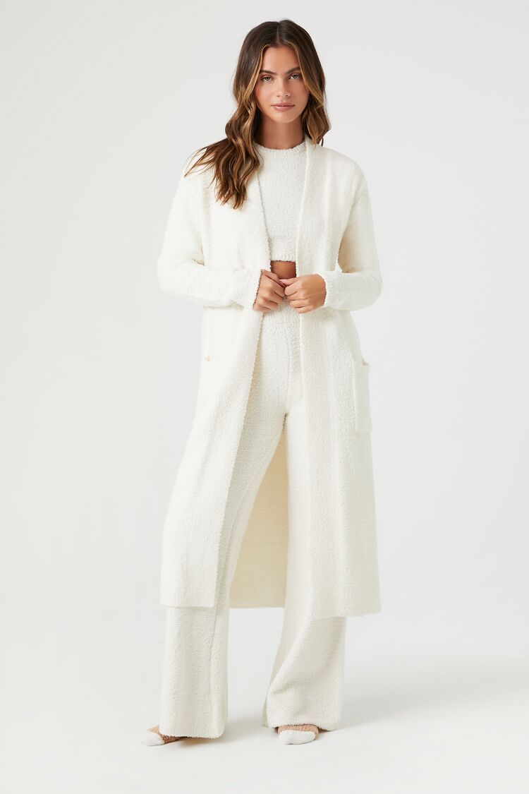 Fuzzy Sweater-Knit Pajama Robe | Forever 21 | Forever 21 (US)