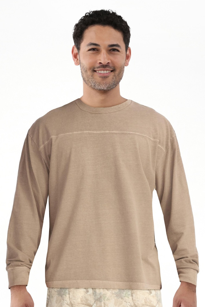 No Boundaries Cotton Washed Tee with Long Sleeves, Men's & Big Men's - Walmart.com | Walmart (US)