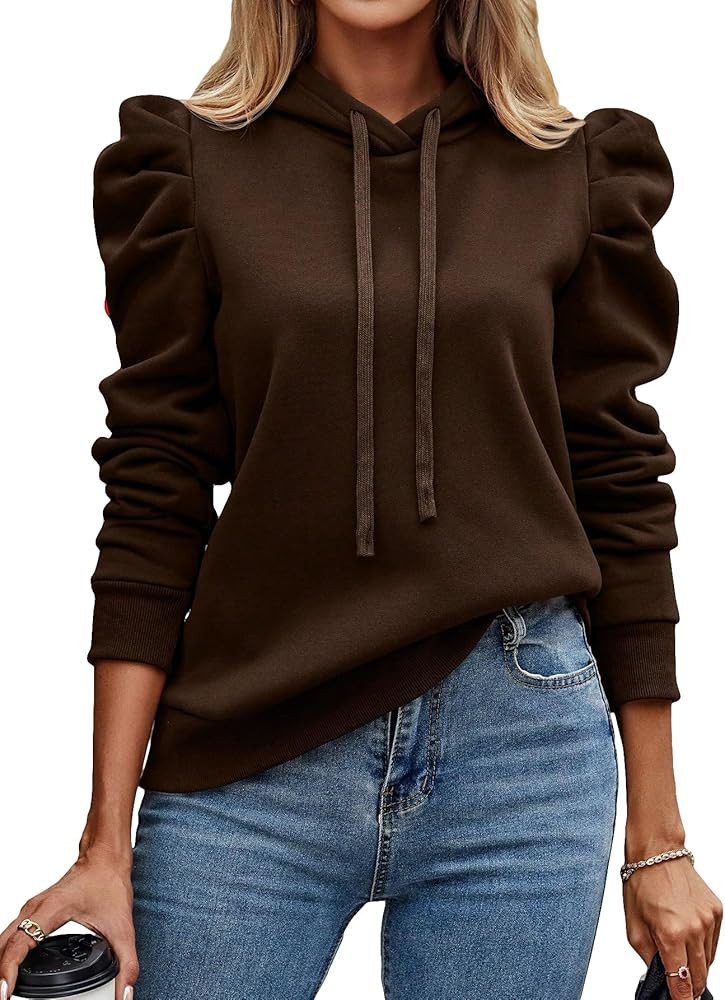 SOLY HUX Women's Hoodies Drawstring Puff Long Sleeve Casual Pullover Sweatshirt | Amazon (US)