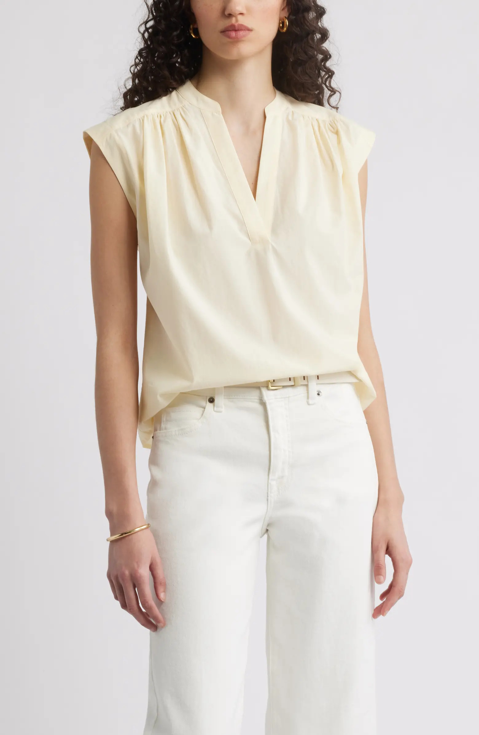 Shirred Cap Sleeve Top | Nordstrom