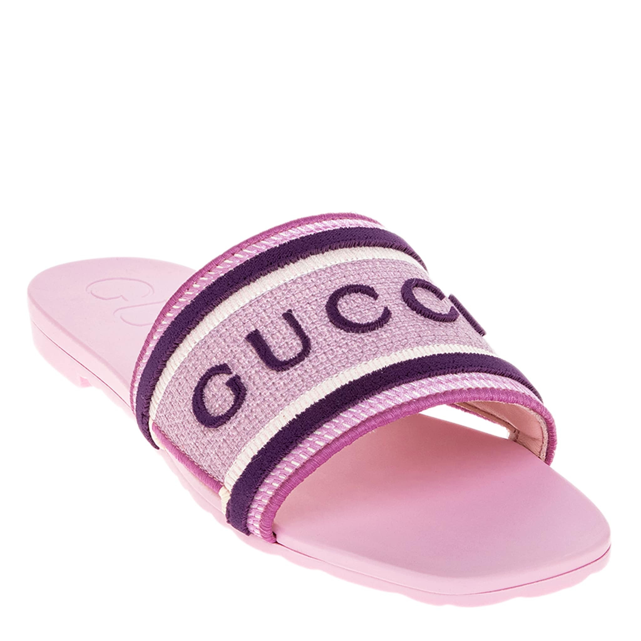 Gucci Striped Knit Jacquard Sandals | Overstock