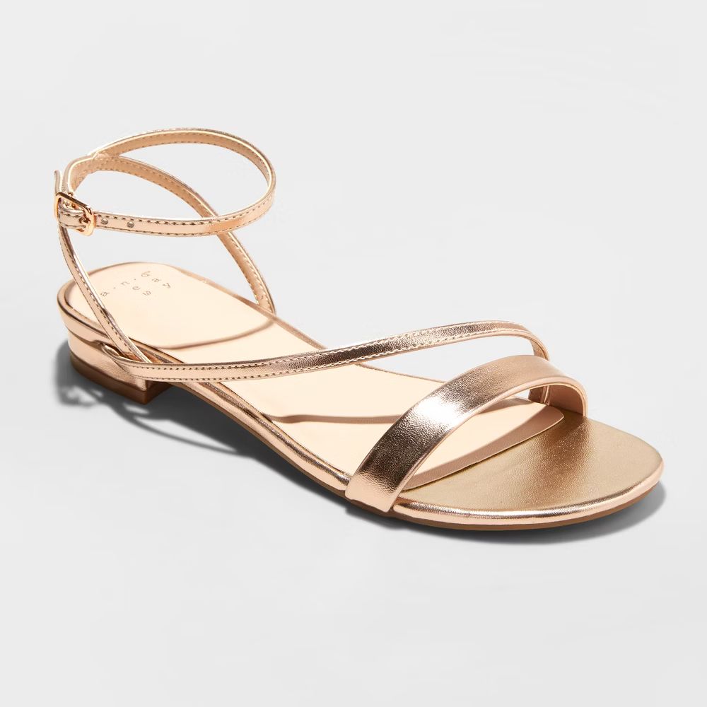 Women's Isma Barely There Ankle Strap Sandals - A New Day Rose Gold 7.5 | Target