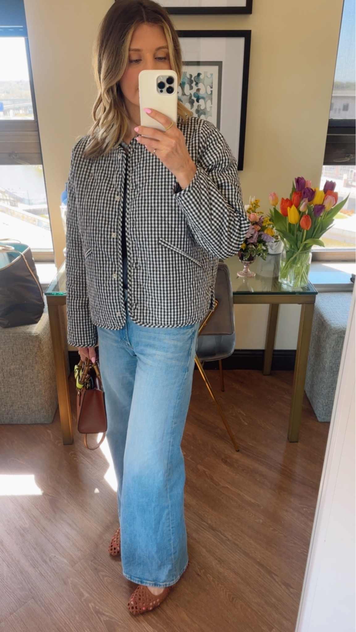 Light weight spring gingham jacket. Cute spring jacket 