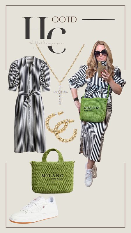 My new, favorite summer outfit.  So chic. This belted, striped shirt dress is 👌🏽Add a pop of color with your shoes or handbag.  

#LTKtravel #LTKover40 #LTKstyletip