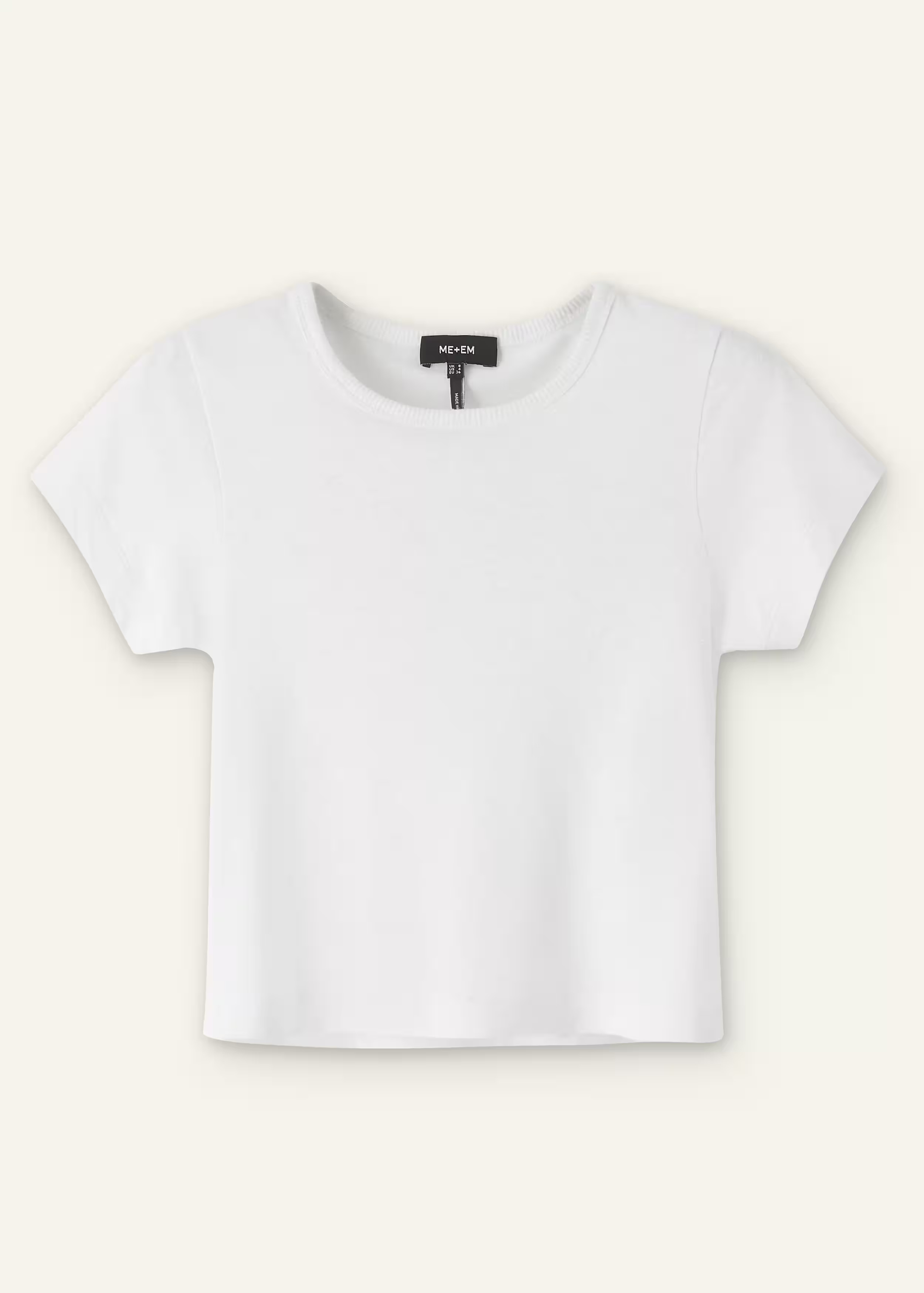 Women's White Baby Tee | ME+EM | ME+EM Global (Excluding US)