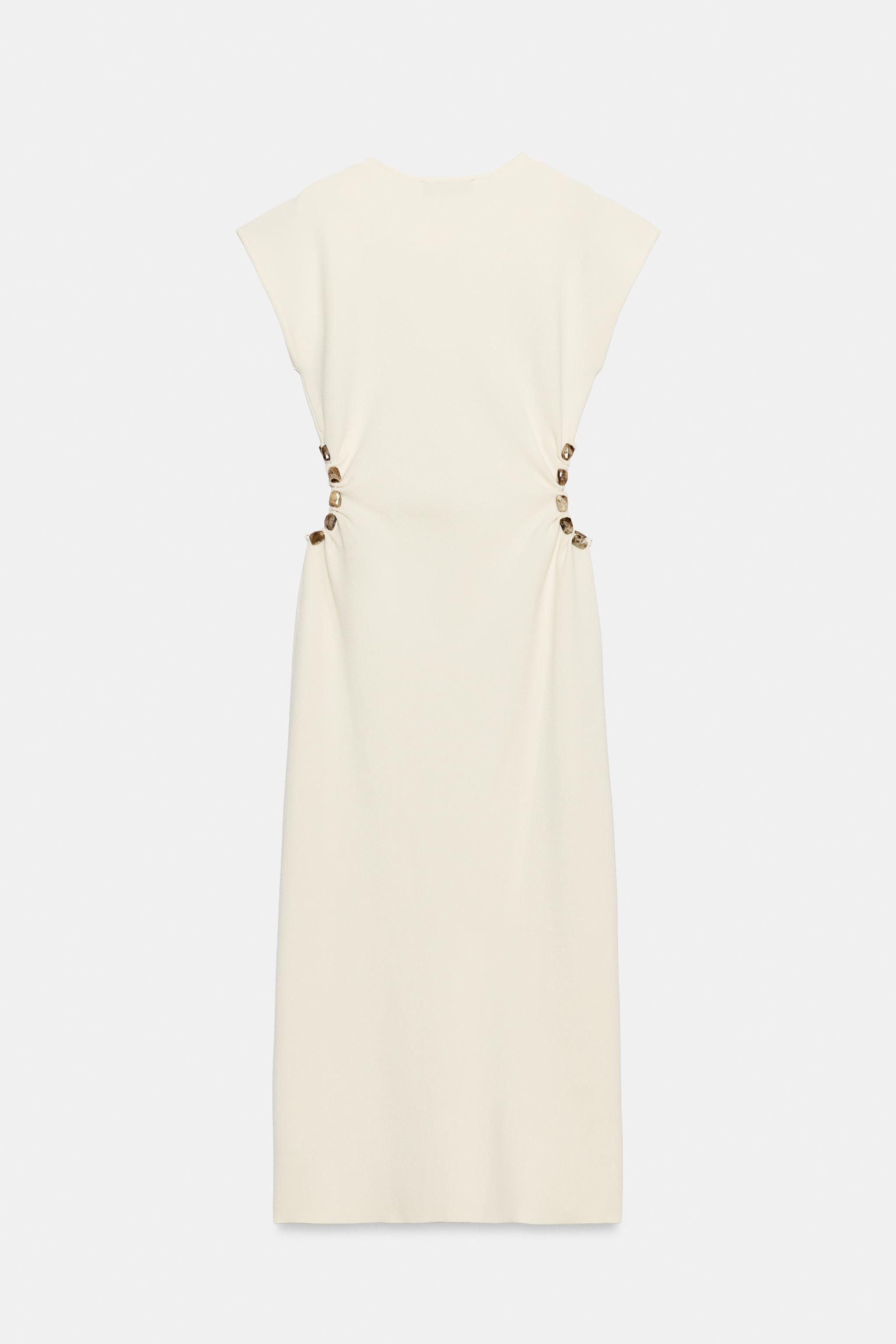 KNIT CUT OUT DRESS WITH BALLS | Zara US