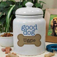 Personalized Ceramic Good Dog Treat Jar, Ceramic Jar, Dog Gift, Treat Container, Custom Dog, Pet, Pe | Etsy (US)