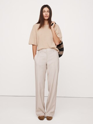 Mid-Rise Wide-Leg Drapey Twill Pant | Banana Republic (CA)