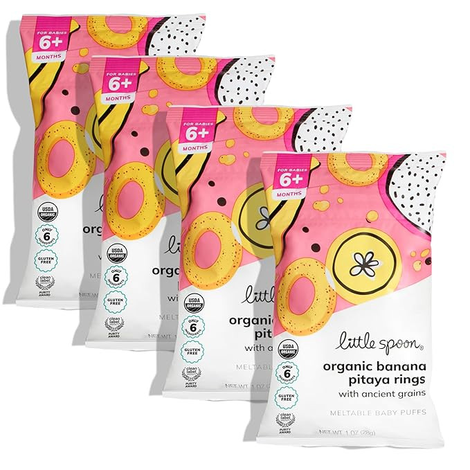 Little Spoon Banana Pitaya Meltable Baby Puffs, Organic Corn Quinoa Sorghum, No Rice, No Added Su... | Amazon (US)