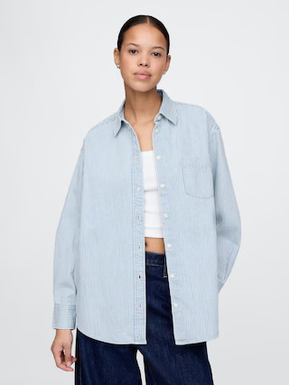 Denim Stripe Big Shirt | Gap (US)
