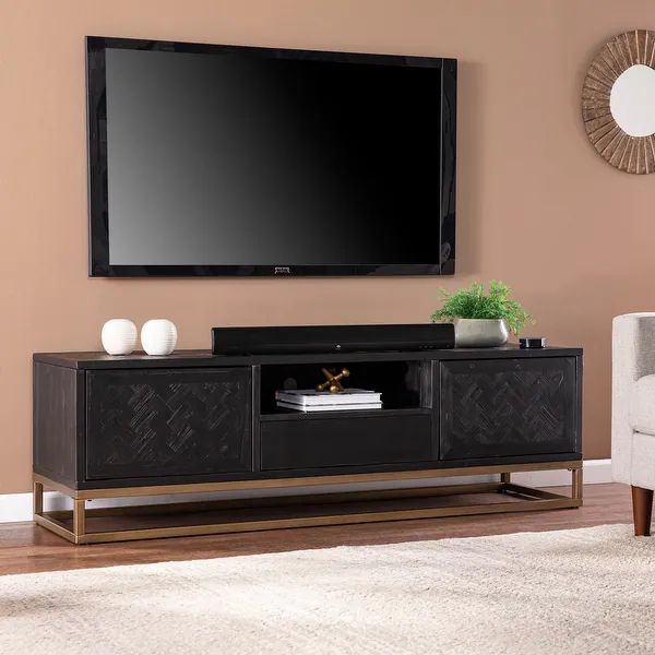 SEI Furniture Delgany Contemporary Black Media TV Stand for TV's up to 63" | Bed Bath & Beyond