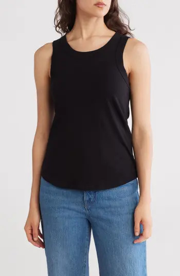Madewell Softfade Scoop Tank in Jet Black at Nordstrom Rack, Size X-Large | Nordstrom Rack