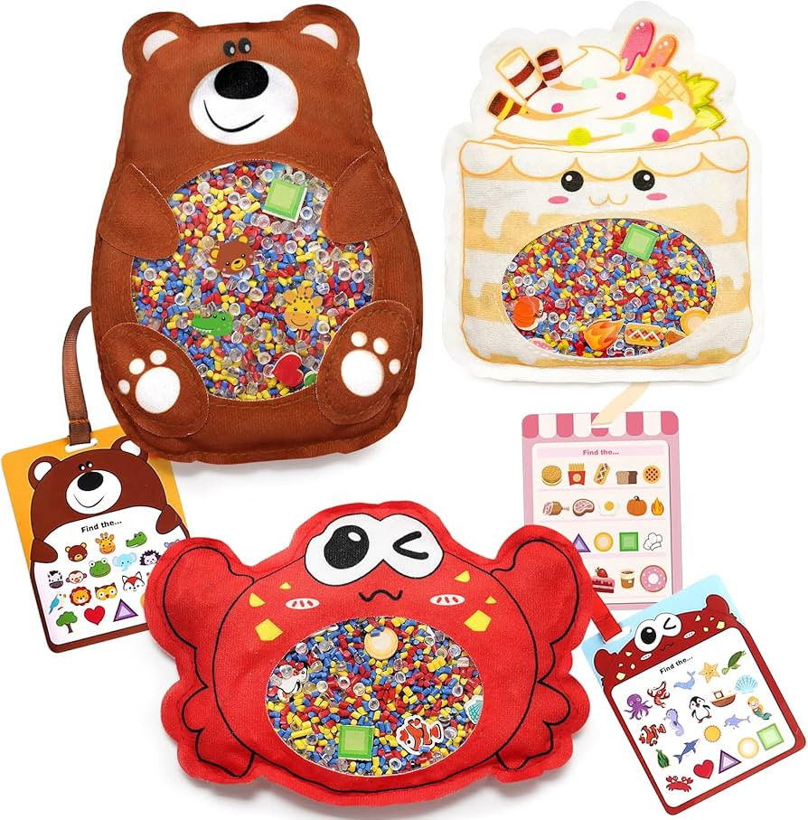 Joyreal Hide and Seek Busy Bag- 3 Pack Seek and Find Hidden Object Game, Sensory Hidden Object Se... | Amazon (US)