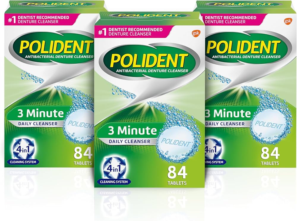 Polident 3 Minute Denture Cleanser Tablets - Cleans Removable Oral Appliances, Clear Retainers, a... | Amazon (US)
