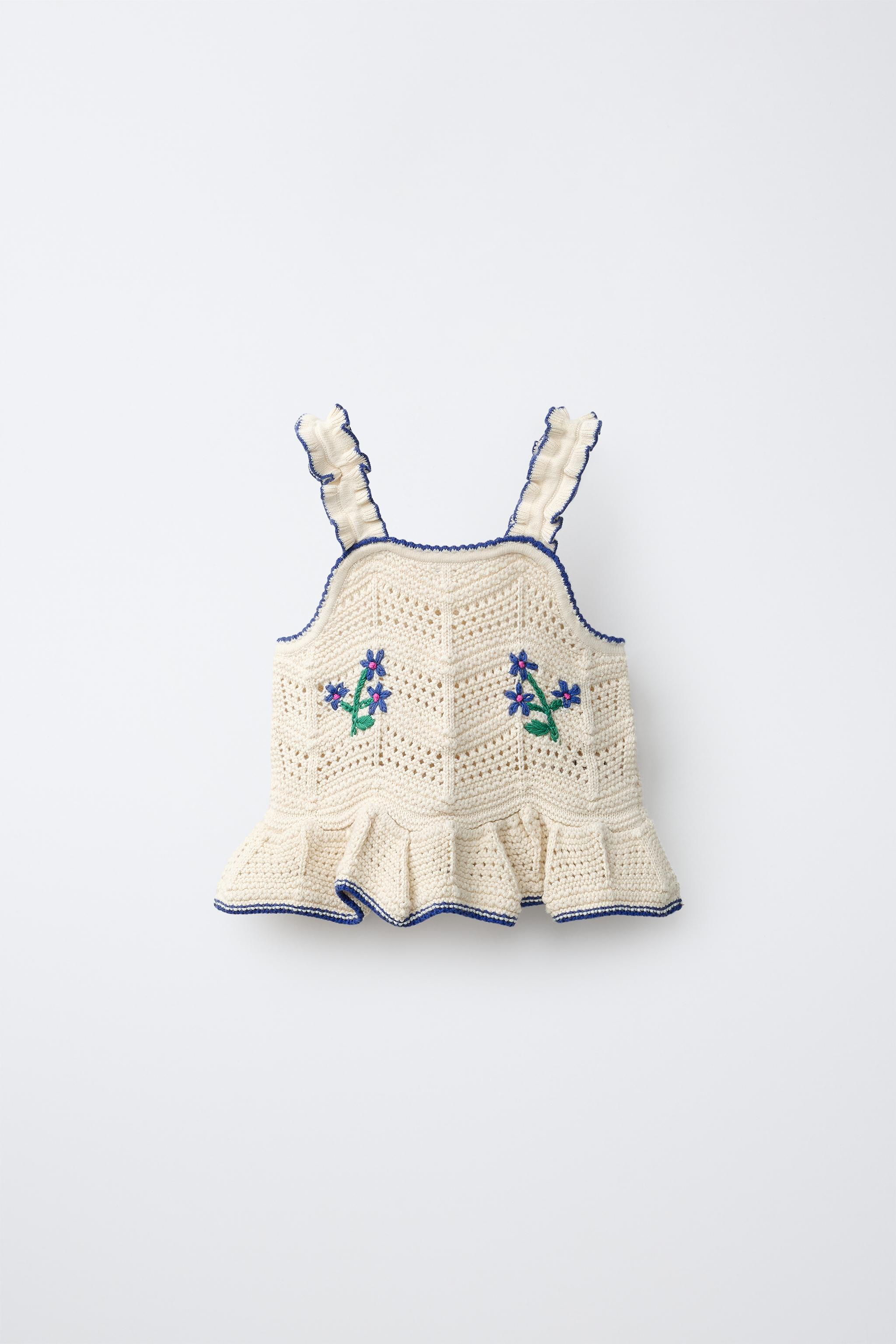 EMBROIDERED FLOWER KNIT TOP | Zara US